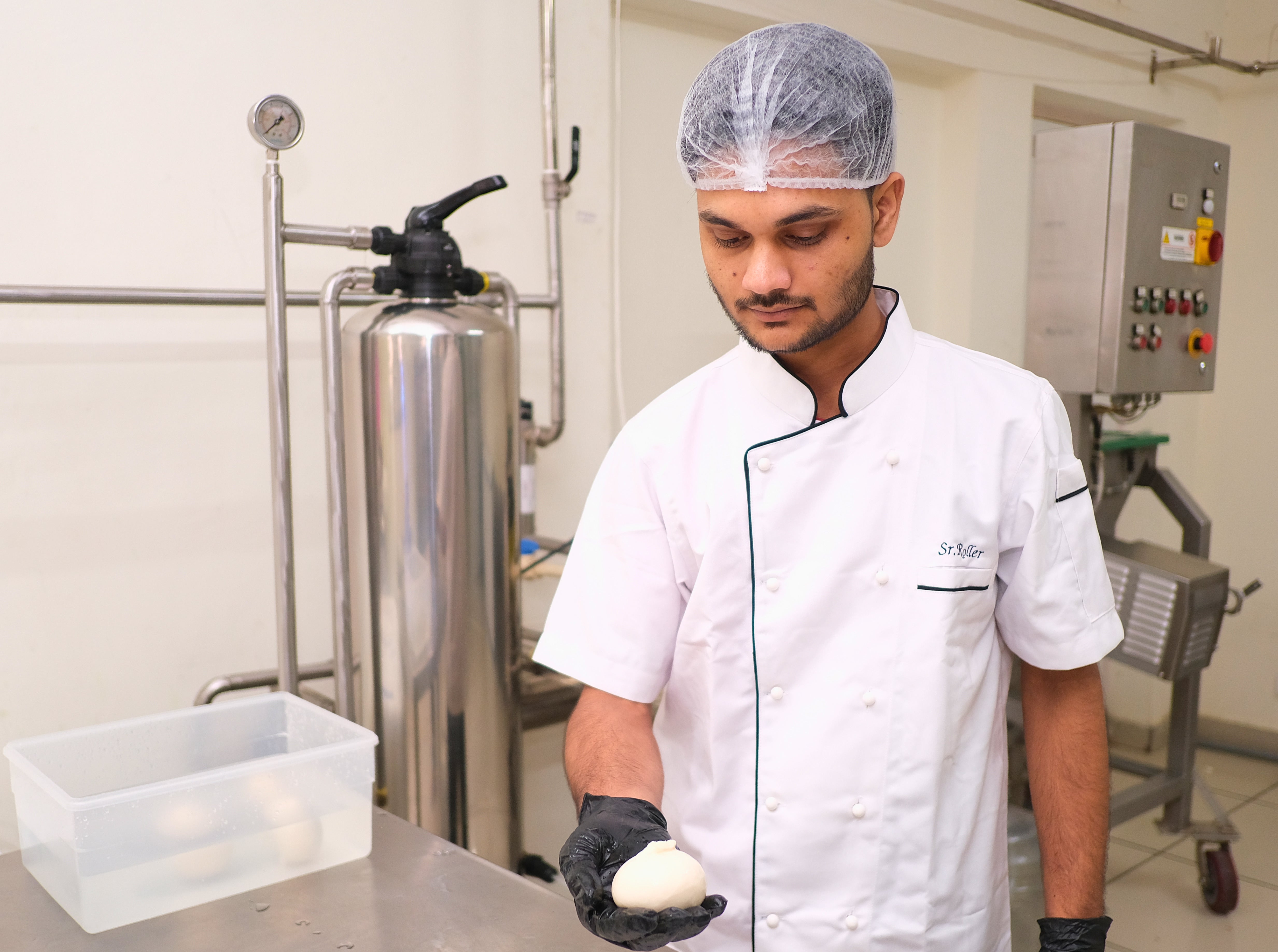 Cheesemaker Shaping Bocconcini Photography Placeholder